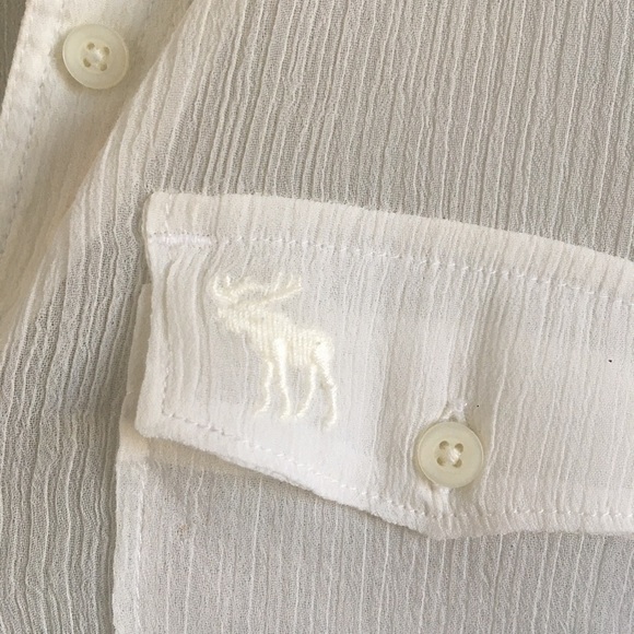 A&F Abercrombie Kids Sheer Button Down Blouse - Picture 3 of 4